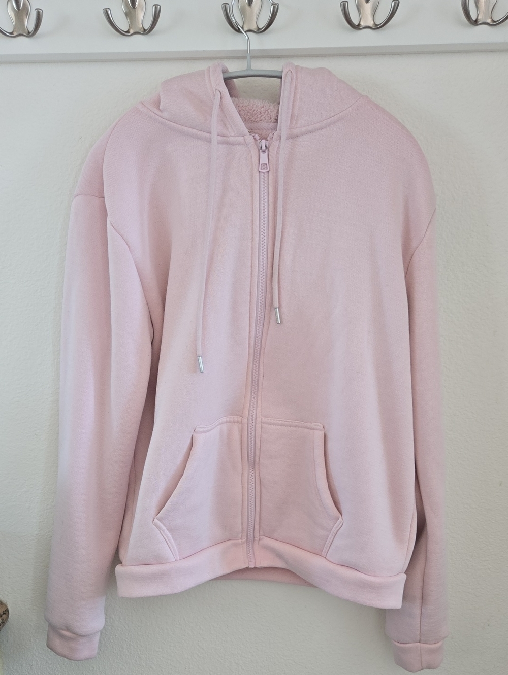 Classic Pink Zip-Up Hoodie Jacket